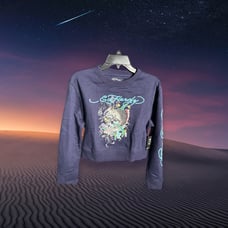 Nwt Ed Hardy Women's Cropped Sweatshirt Long Sleeve SZ M Retail 100