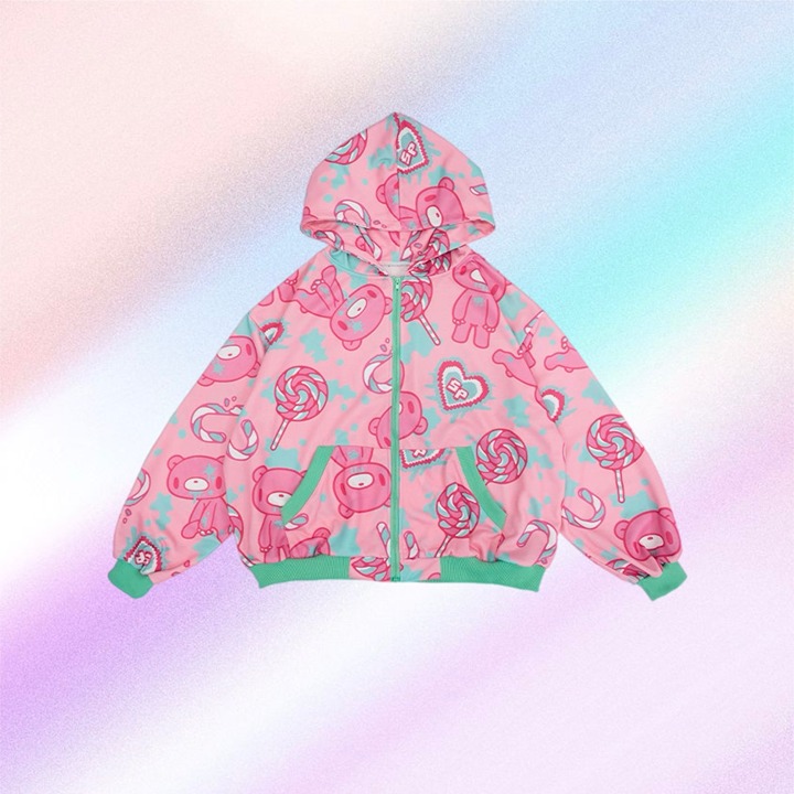 NEW - ACDC RAG Gloomy Bear x Sophie Powers Jelly Oversized Zip Up Hoodie