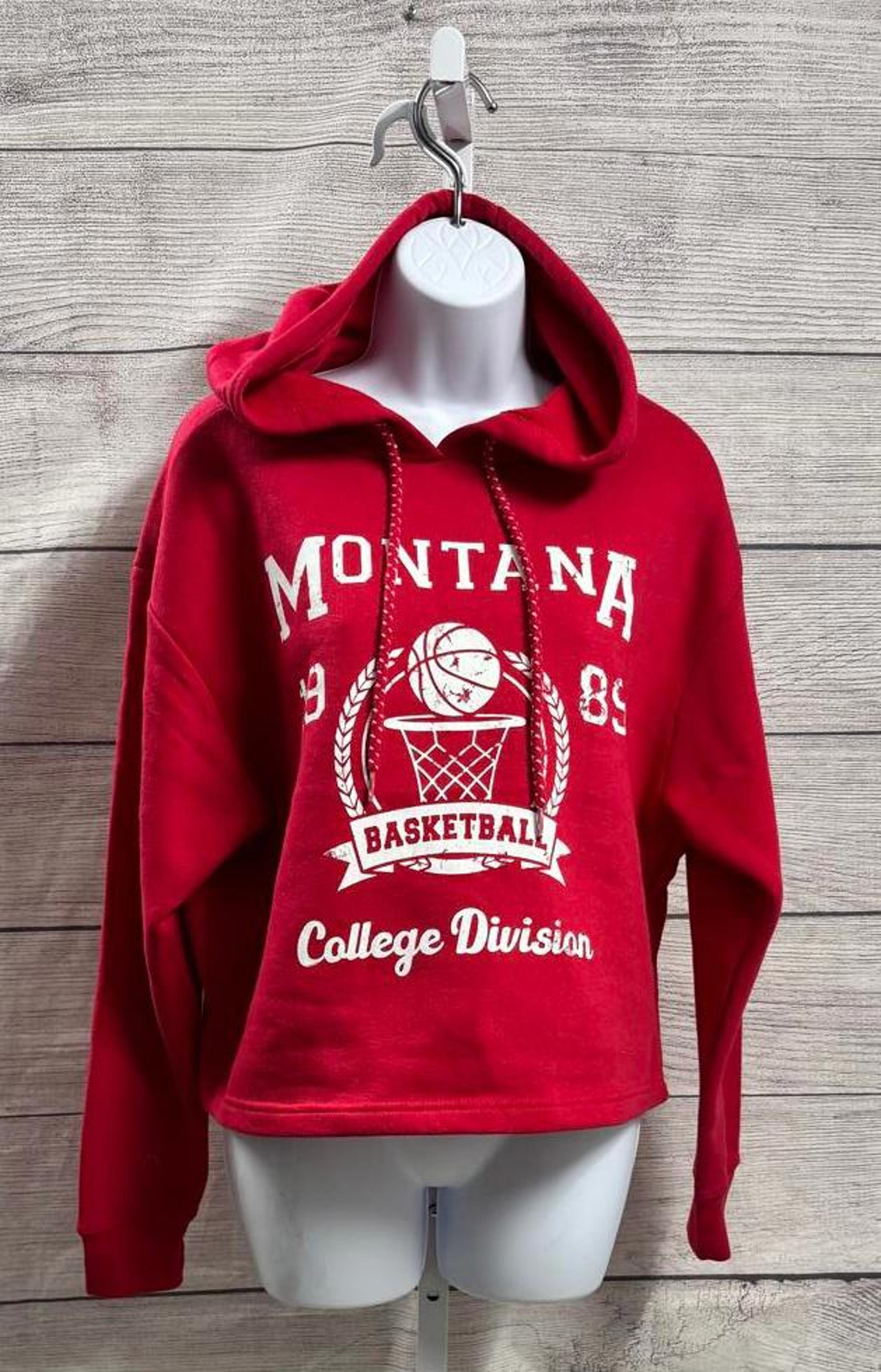 EO Athletics Red Montana Basketball Cropped Hoodie Women Size Small
