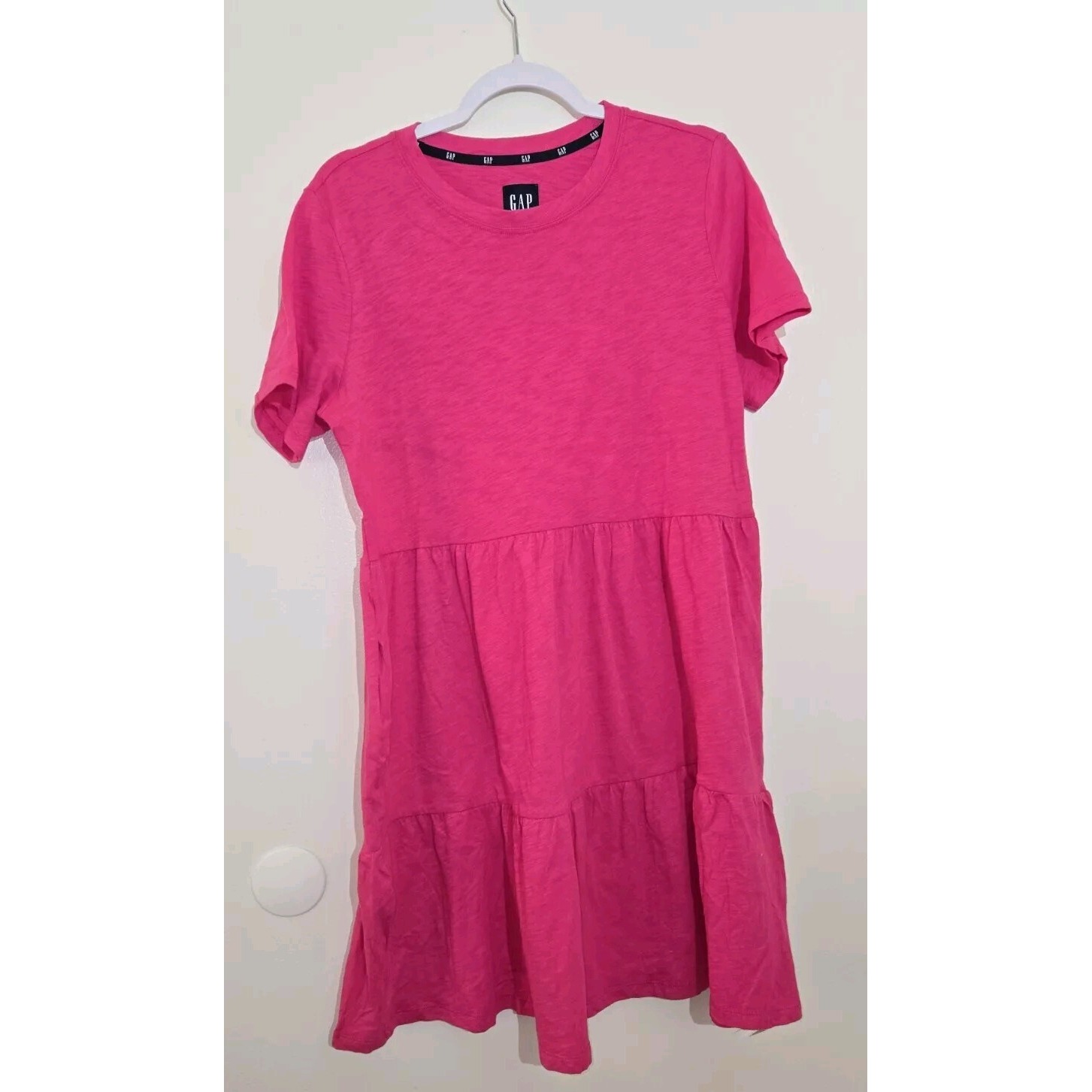 GAP Pink Tiered T-Shirt Dress Casual Everyday Short Sleeve Medium