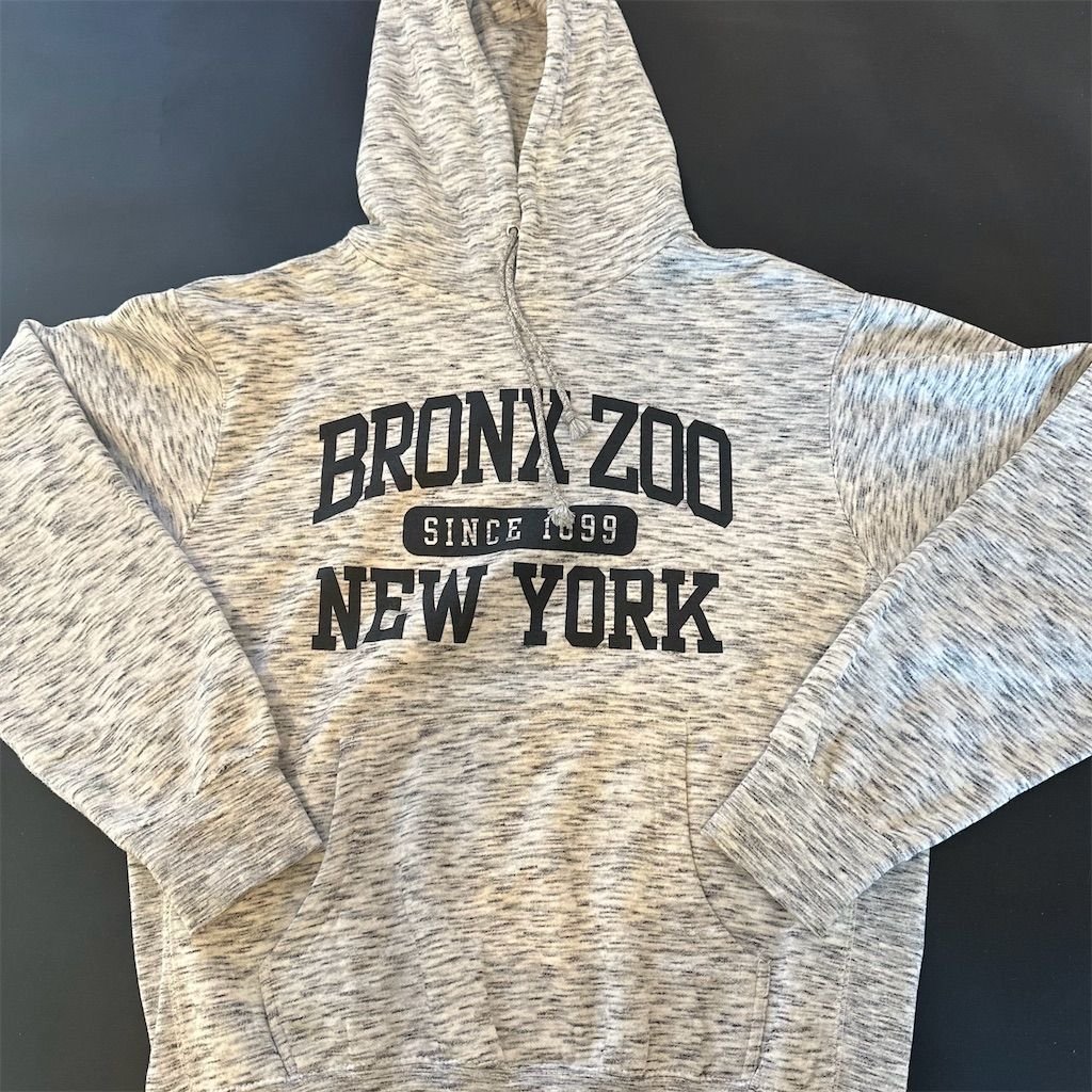 Vintage Bronx Zoo New York Hoodie Gray Pullover Unisex Size S (4-6)