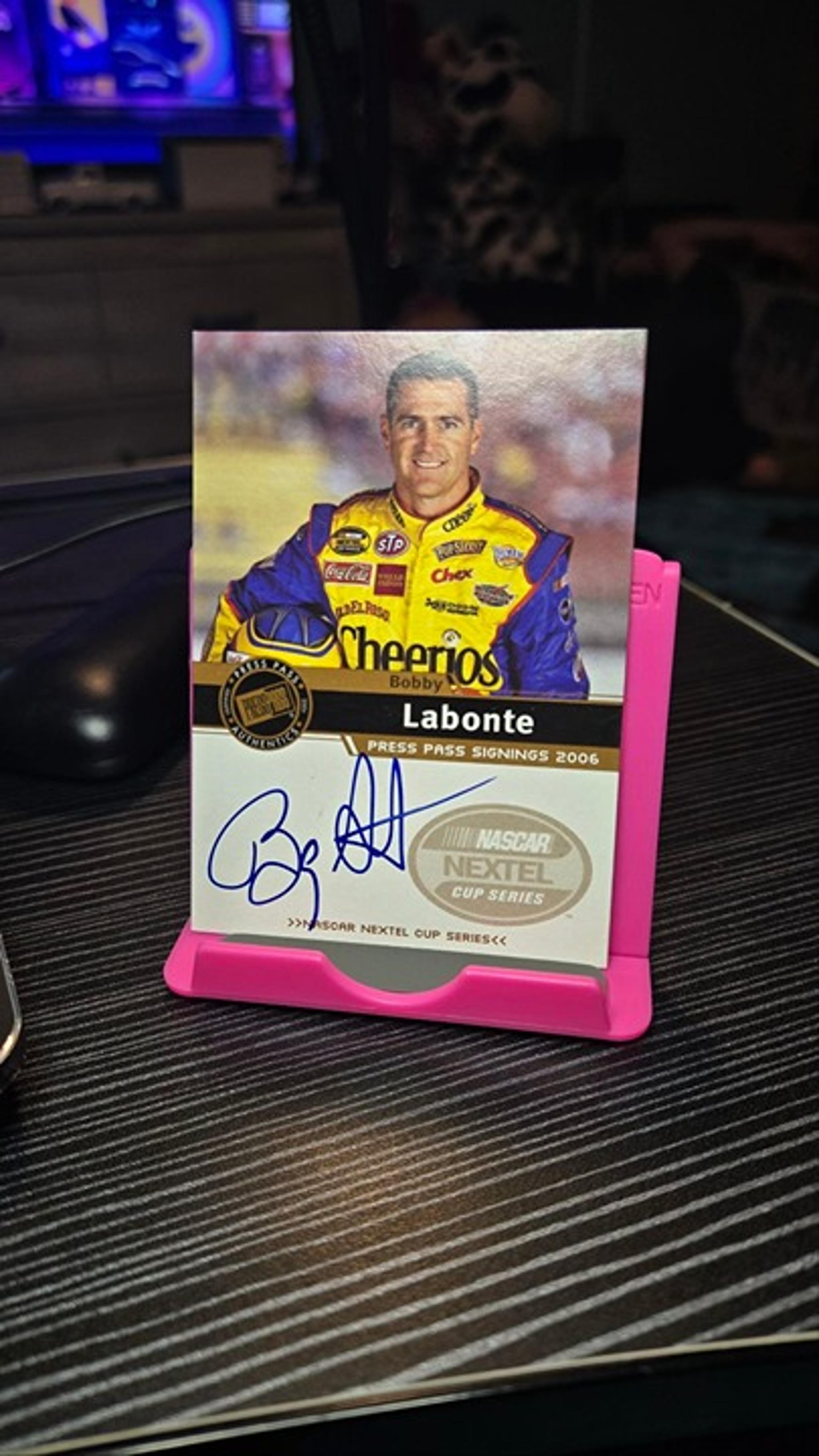 Bobby Labonte HOFer PACK PULLED signed card 2006 PRESS PASS SIGNINGS