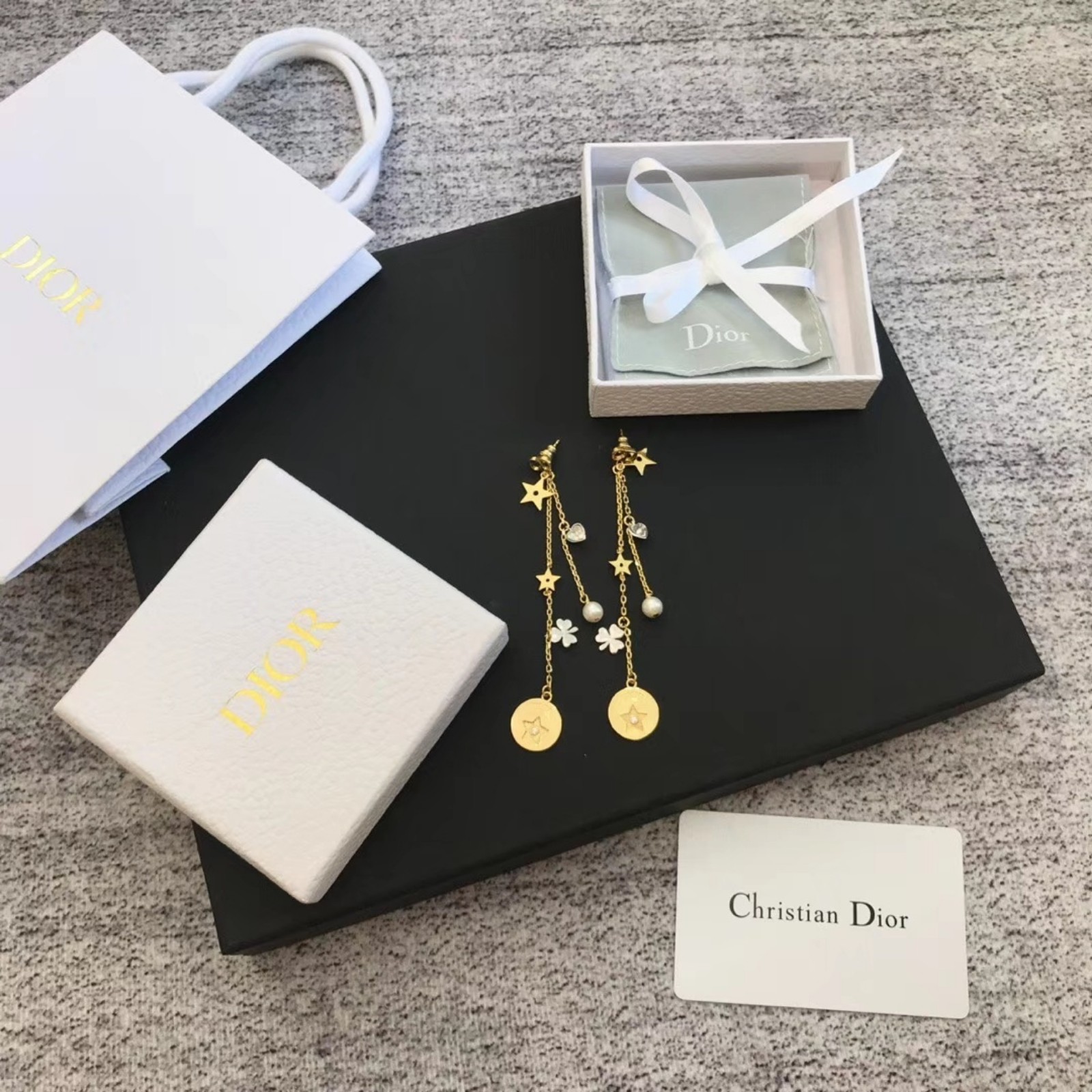 Gold disc pendant tassel earrings