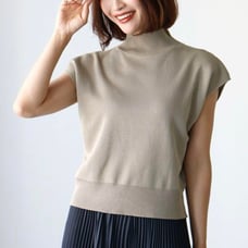 Excellent Condition LOPASS Beige High Neck Sleeveless Knit F Size a331