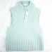 For Love and Lemons Mint Blue Mock Neck Sleeveless Knit Sweater Crop Top Large