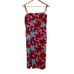 Helsi Sonya Floral Sequin Cocktail Midi Dress Red Size M Thigh High Slit