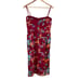 Helsi Sonya Floral Sequin Cocktail Midi Dress Red Size M Thigh High Slit