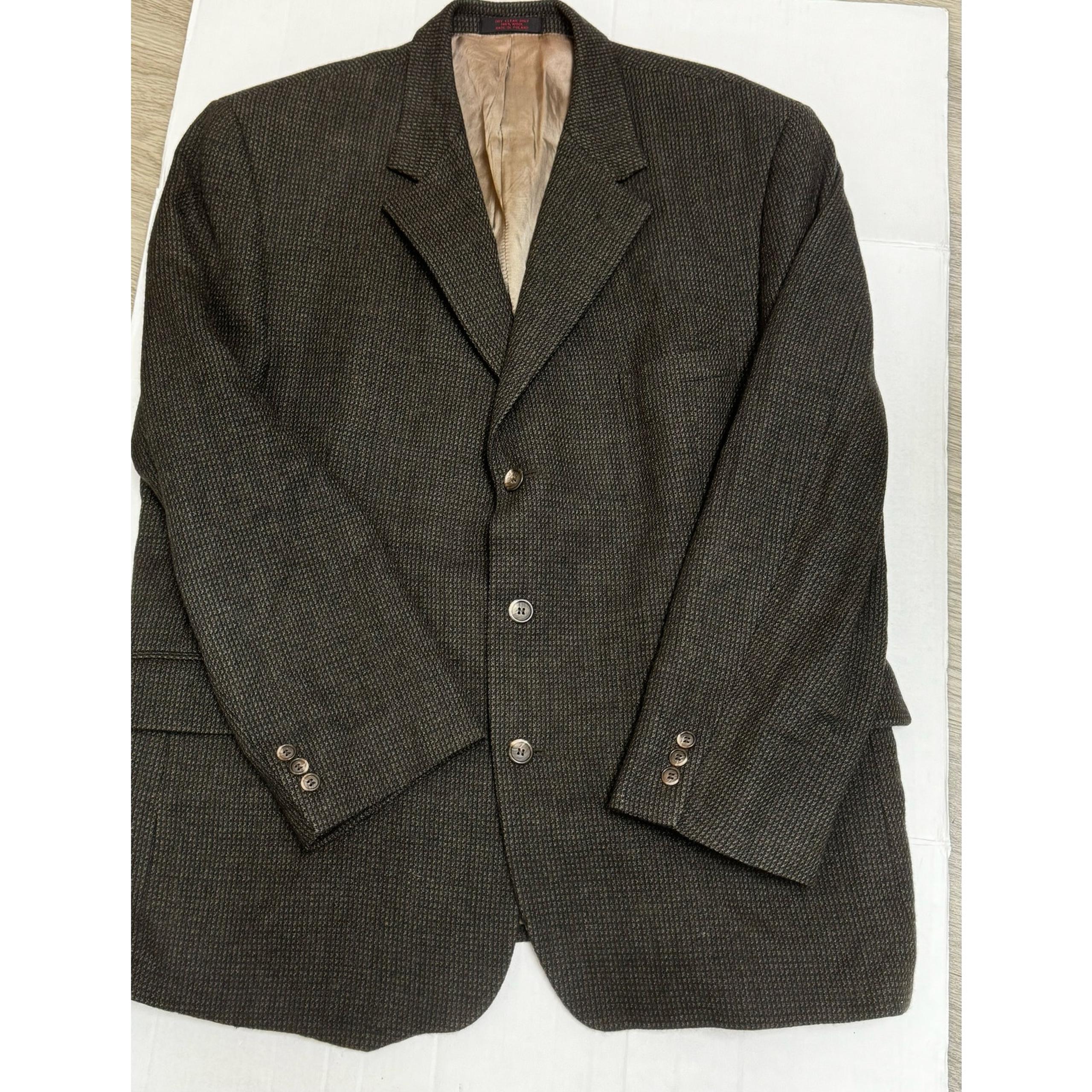 John Weitz Signature Collection Wool Sports Coat 48R Dark Brown
