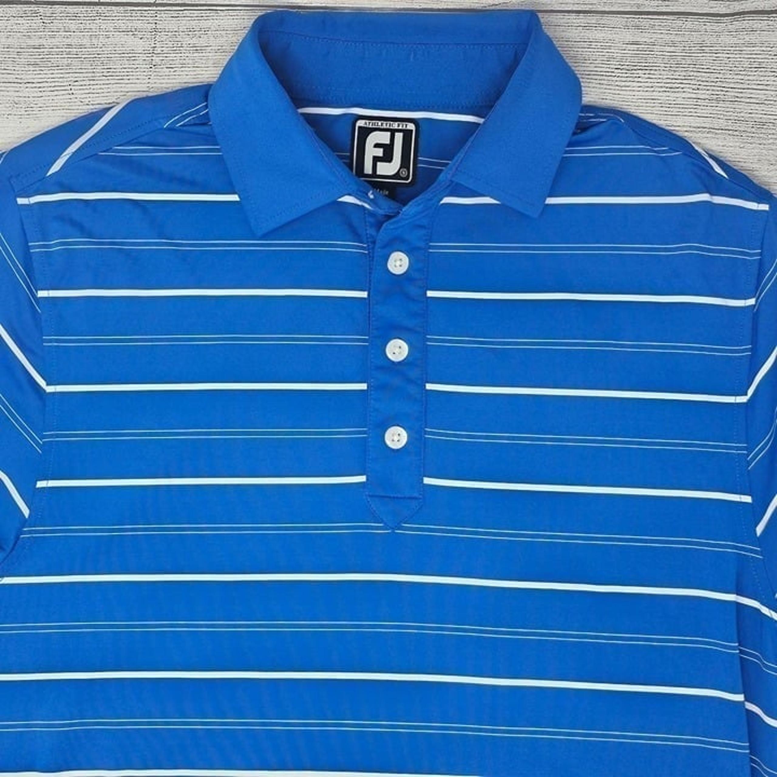 Foot Joy Men's Blue Striped Polo Size Large