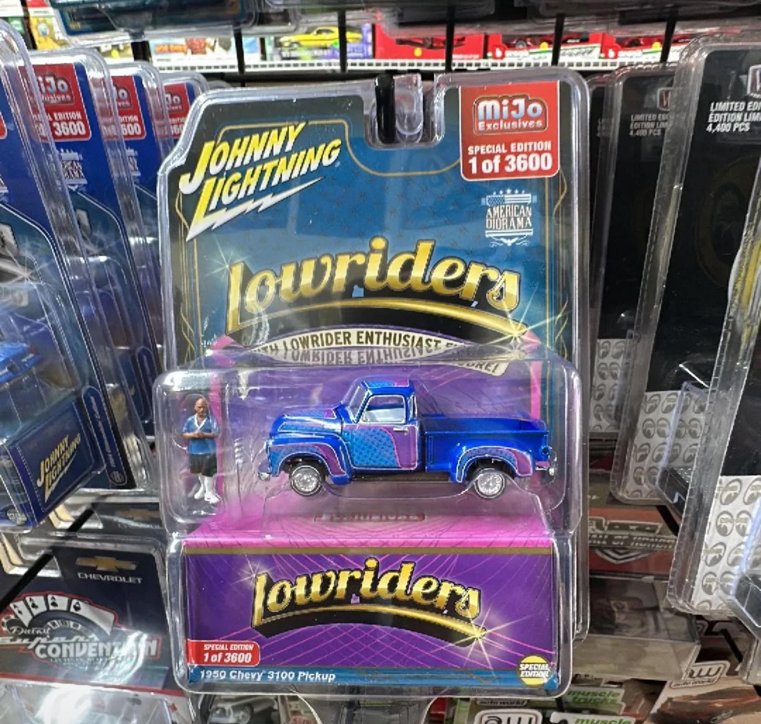 1950 Chevy 3100 Truck Lowrider With Figure 1/64 By Johnny Lightning