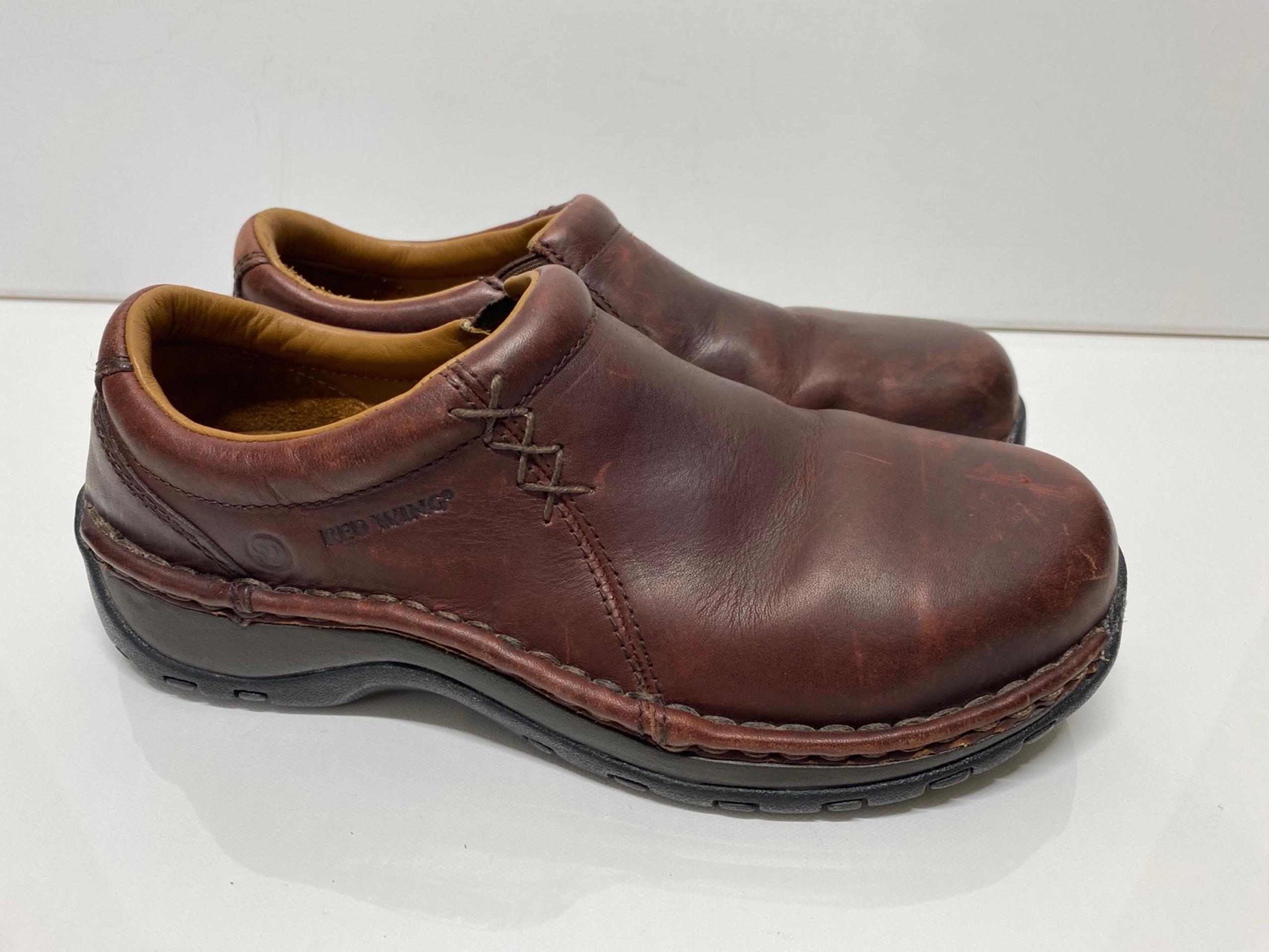 Red Wing Slip On Leather Walking Sneaker Shoe Womens Size 6.5 Brown Black safety