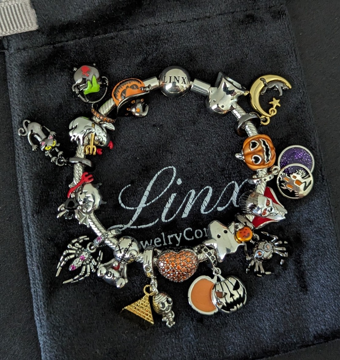 Linx Snake Chain Bracelet with Halloween Themed Charms