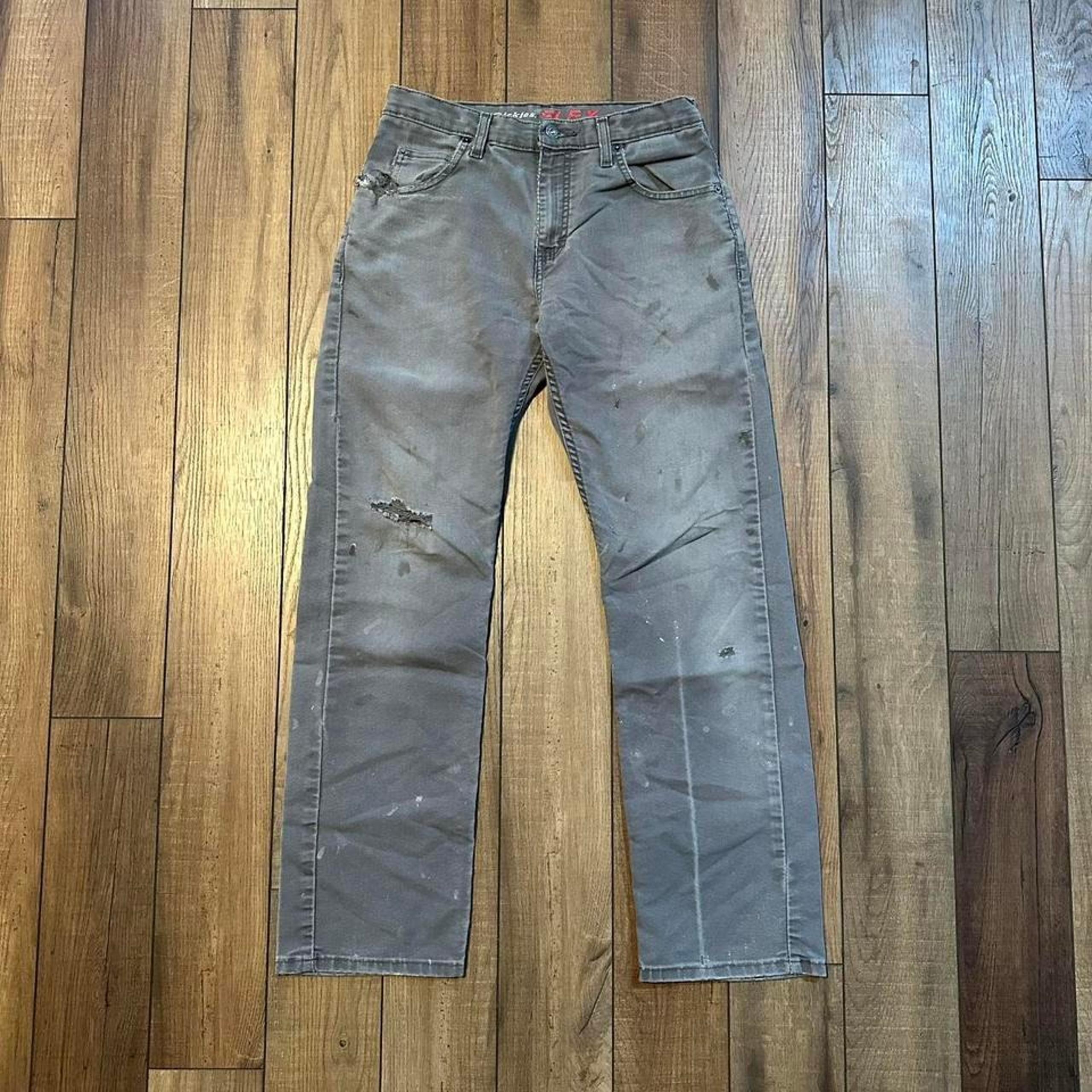 Dickies Faded distressed straight leg workwear gray pants size 30 x 30