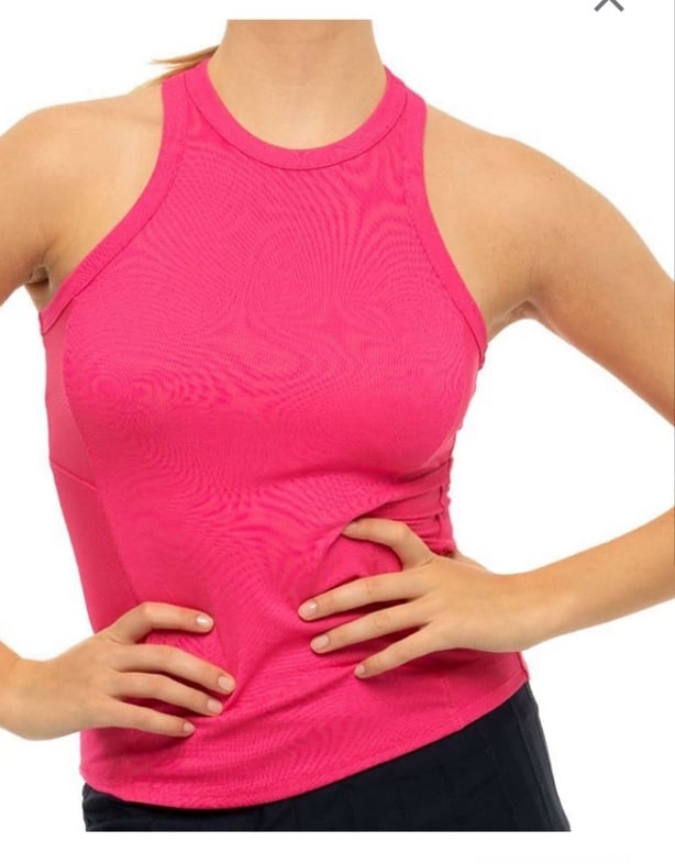 ATHLETA WOMENS CHI DOT MESH CROP TANK PI K SIZE XXS