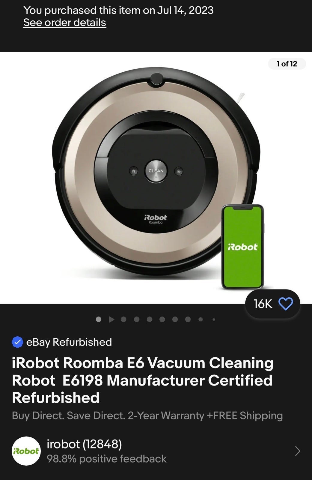 Roomba i6 make offer