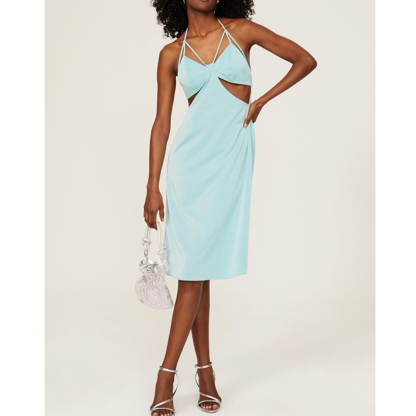Samantha Sipos Tiffany mint blue Butterfly Slip Dress sz S