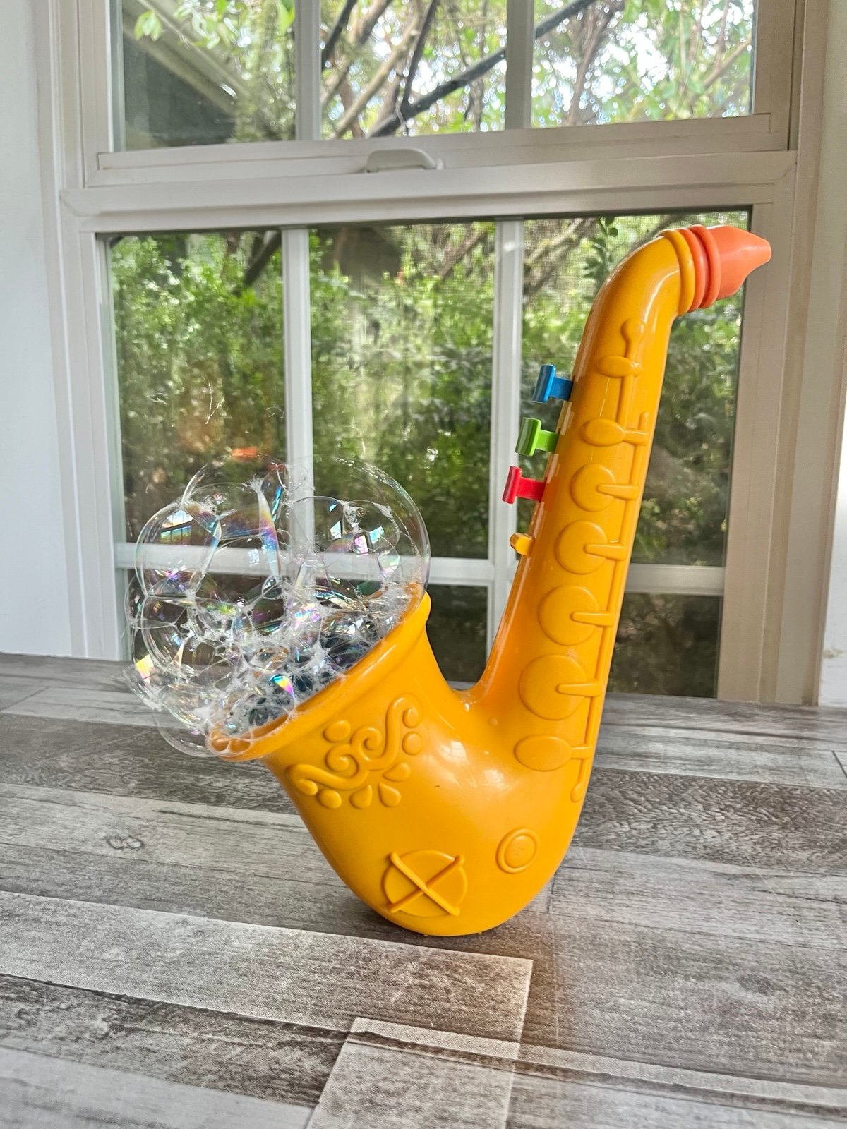 1989 Fisher Price Bubble Blowing Saxophone Vintage Toy Tested & Works