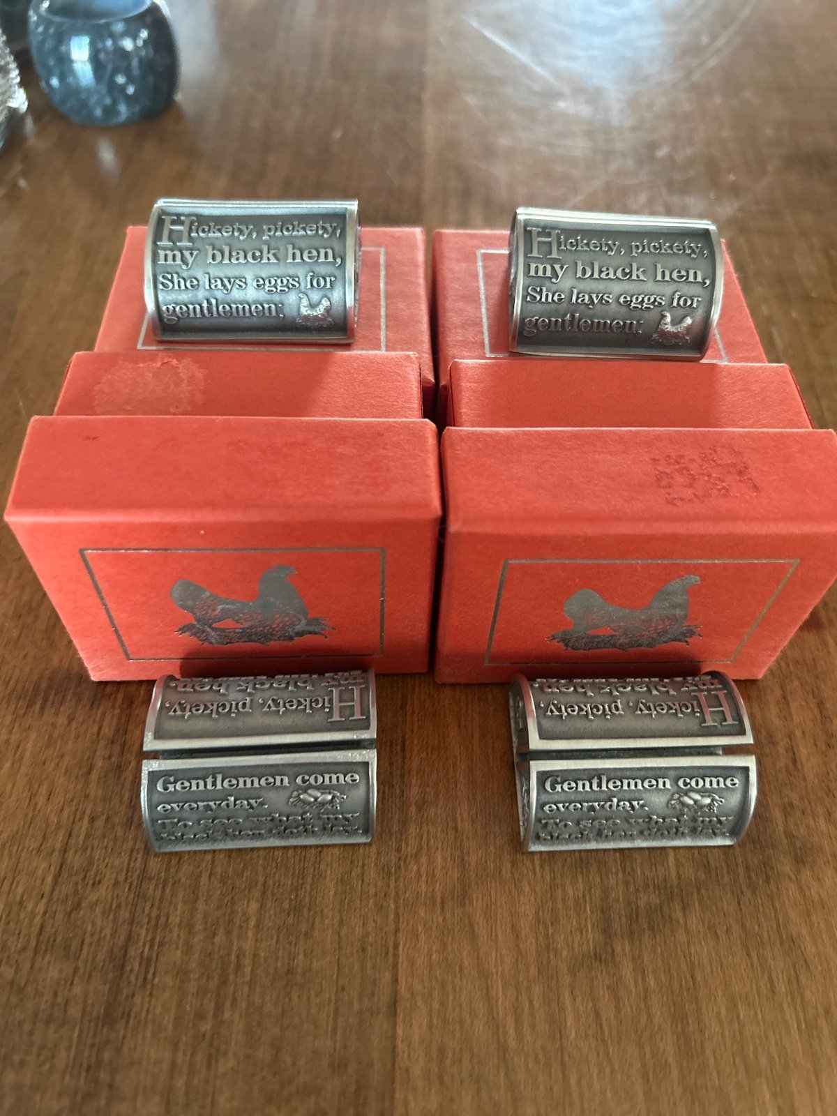 Vintage Pewter Vilmain & Klinger Photo Holders Table Name Settings