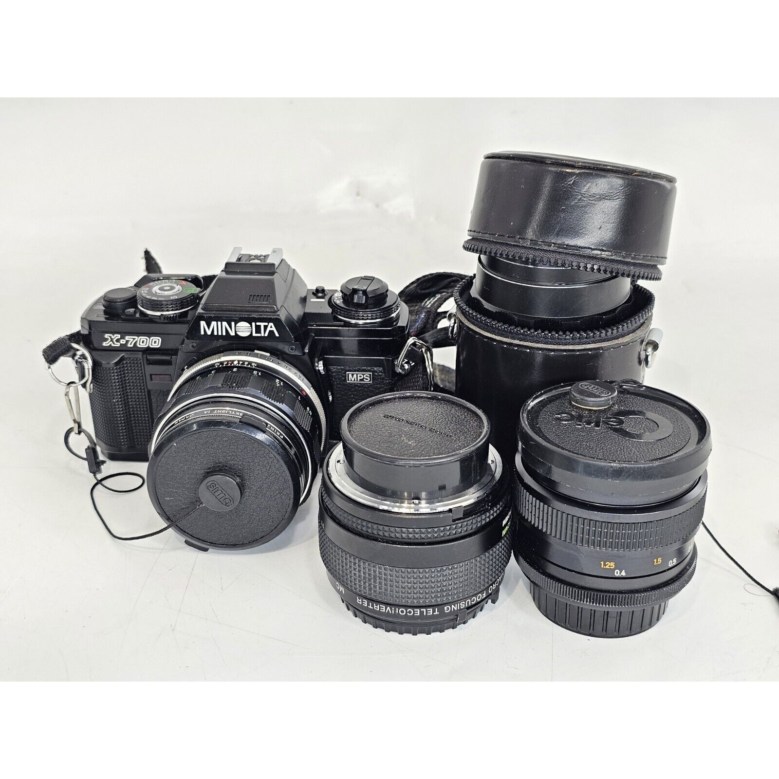 Minolta X-700 MPS Camera with Minolta Lens Rokkor-pf, Rokkor-qd, 1:2.8 And Vivit