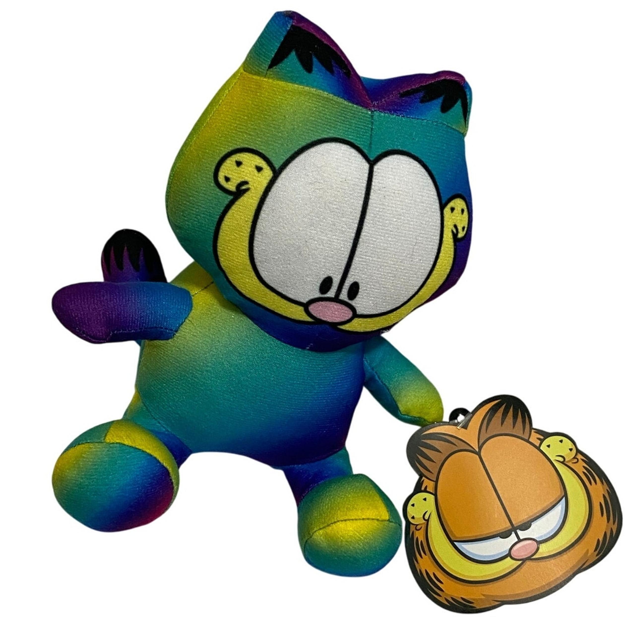 NEW Garfield 7” Plush Nickelodeon Stuffed Toy Animal Rainbow Tie Dye Gradient
