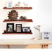 Annecy Floating Shelves Wall Mounted Set of 3, 24 Inch Dark Walnut Solid Ledge S