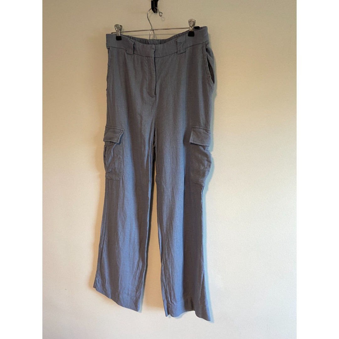 House Of Harlow 1960 Linen blend Cargo Pocket Dress Pants