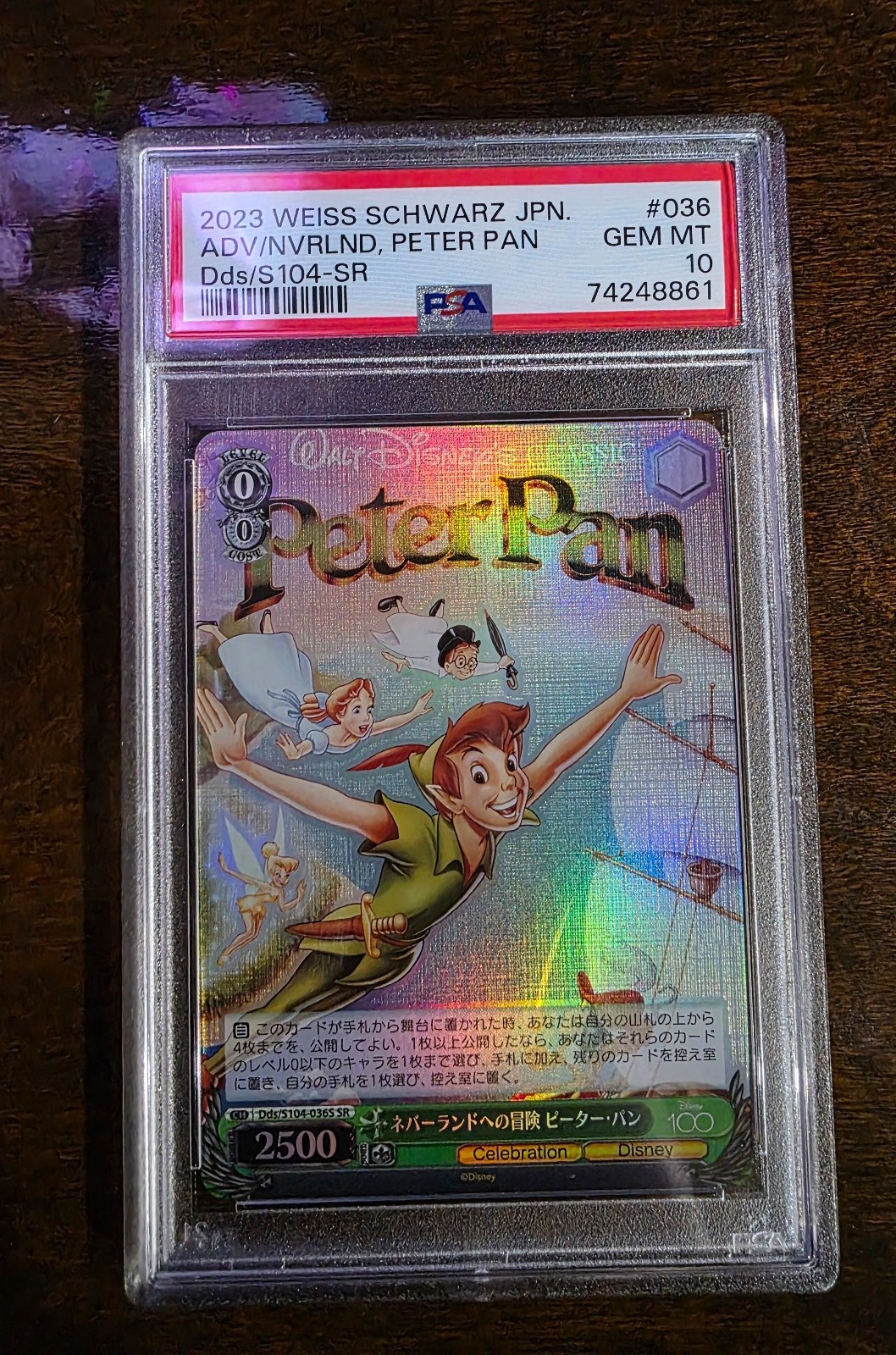 PSA 10 2023 Weiss Schwarz JPN Disney100 Avd in Nervland Peter Pan #36