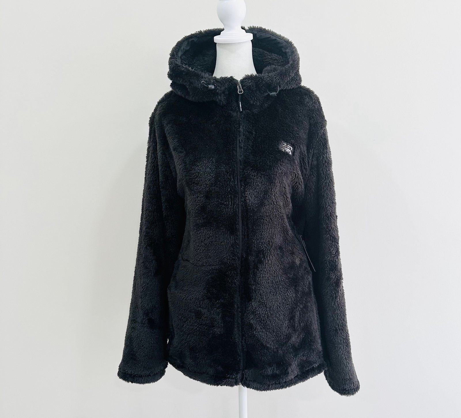 New Balance Faux Fur Jacket Women's Brown Long Sleeve Classic Full-Zip Size 2X