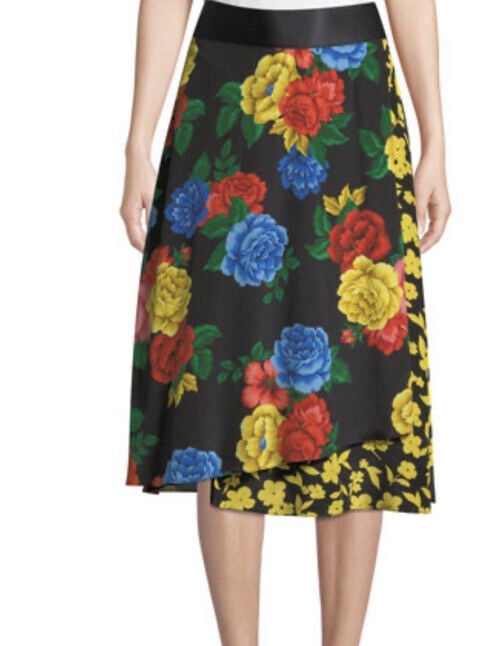ALICE + OLIVIA Nannette floral wrap silk skirt - size 2