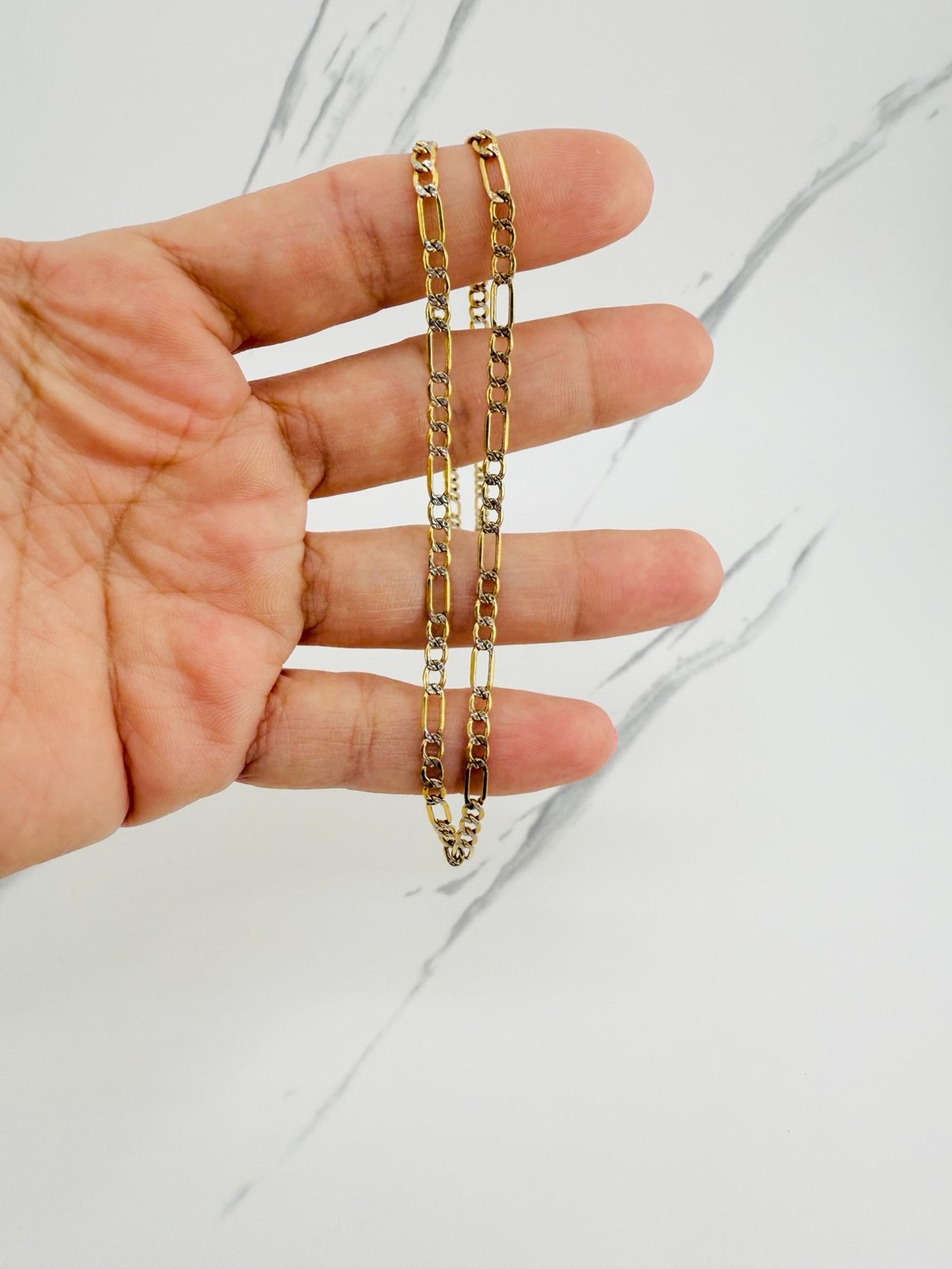 Real 10k Gold necklace Figaro link  18” long for women or kids