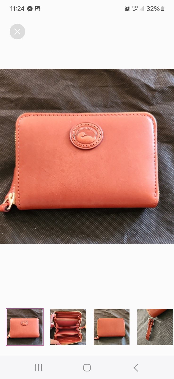 WalletNWT Dooney & Bourke Medium Florentine Leather Zip Wallet
