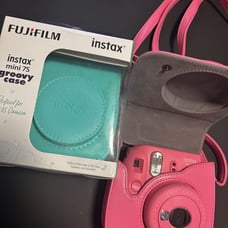 Fujufilm Instax Pink with pink and turquoise case