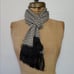Shady Character NYC 52 x9.5 Scarf Houndstooth Vintage Ribbon Woven Black White