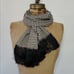 Shady Character NYC 52 x9.5 Scarf Houndstooth Vintage Ribbon Woven Black White