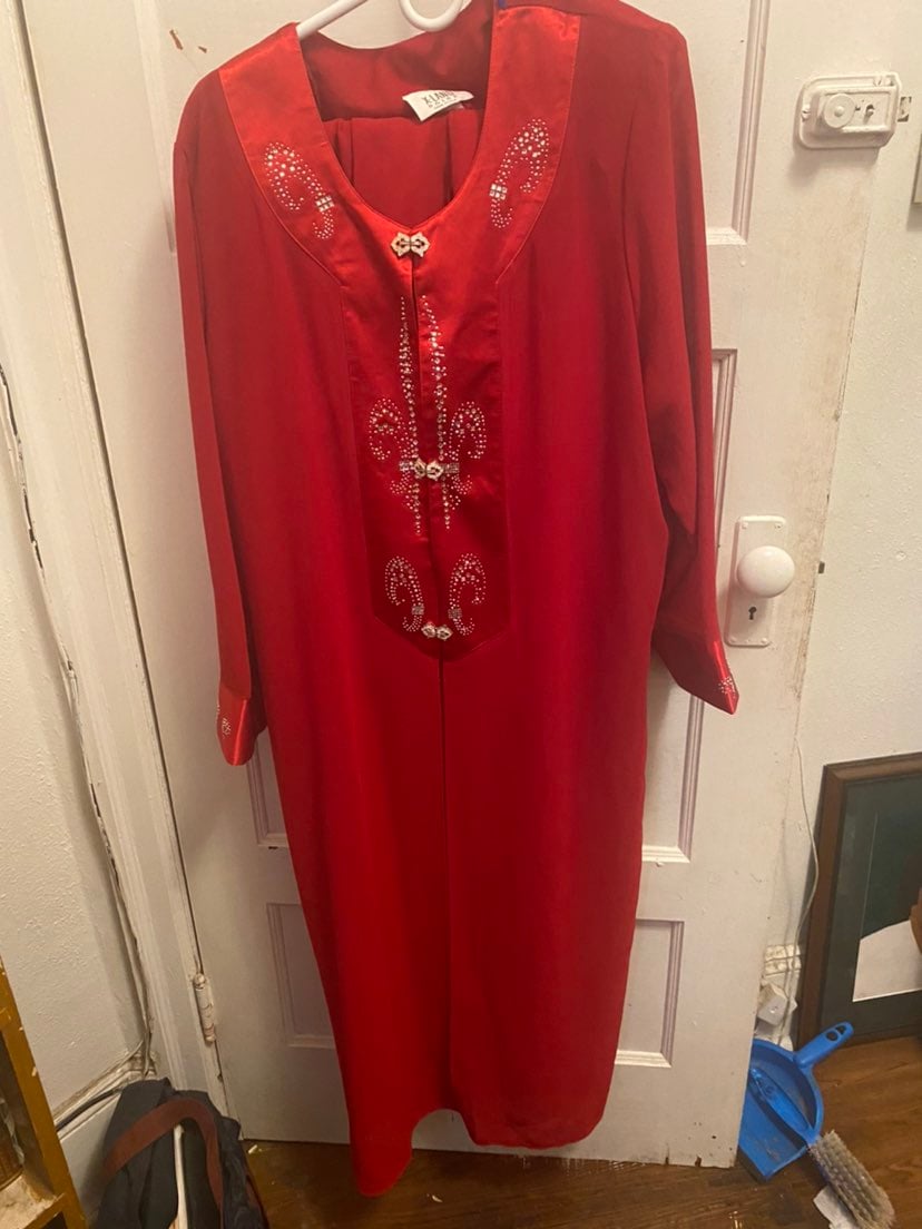 red skirt suits
