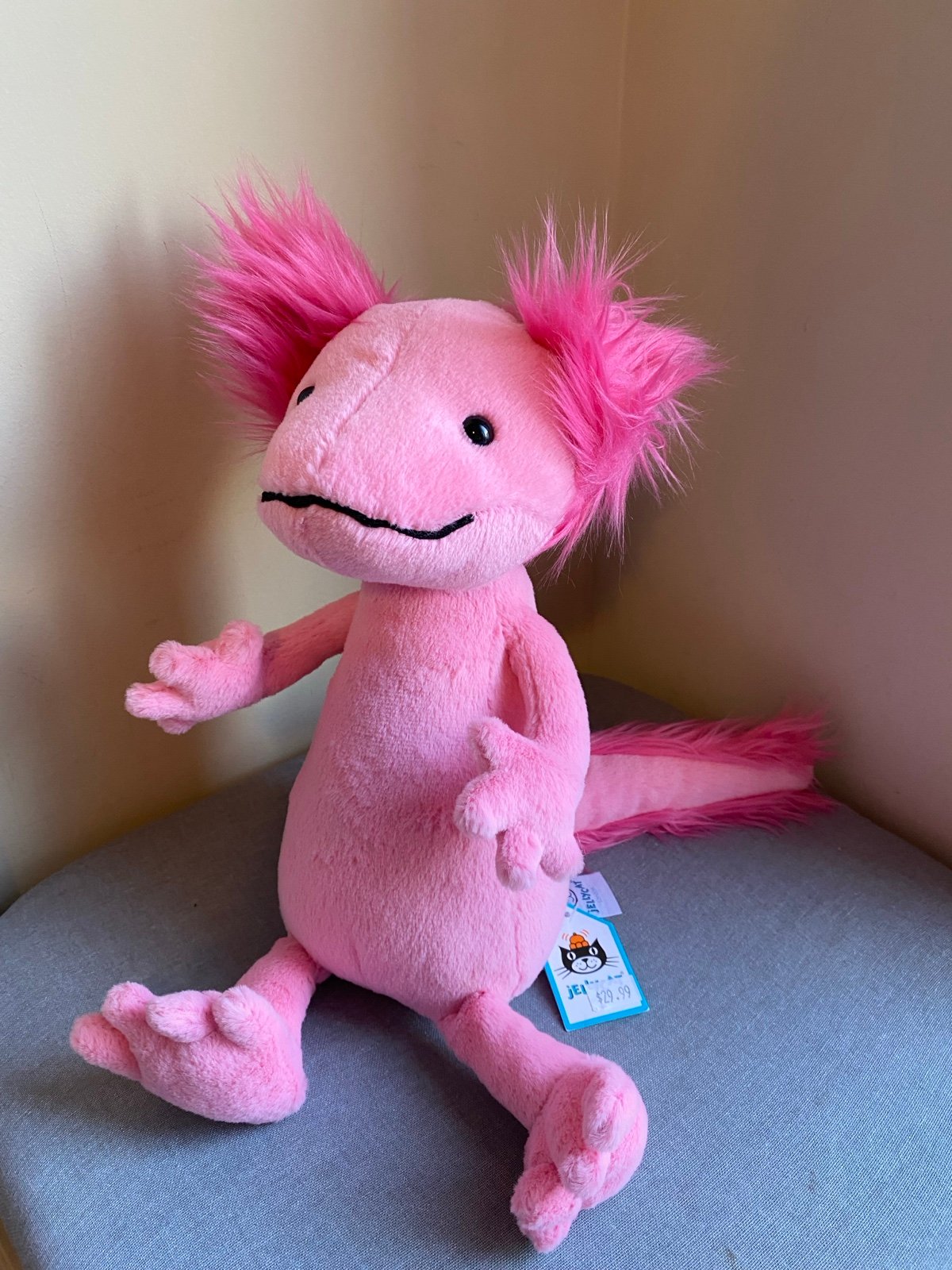 Jellycat London Plush Alice Axolotl JCINC 5534 New Tag Hang Tush 13”