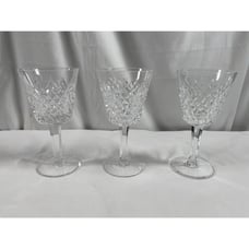 Lot of 3 Waterford Crystal Lismore Claret Wine Glasses 5 3/4” Tall #744 READ