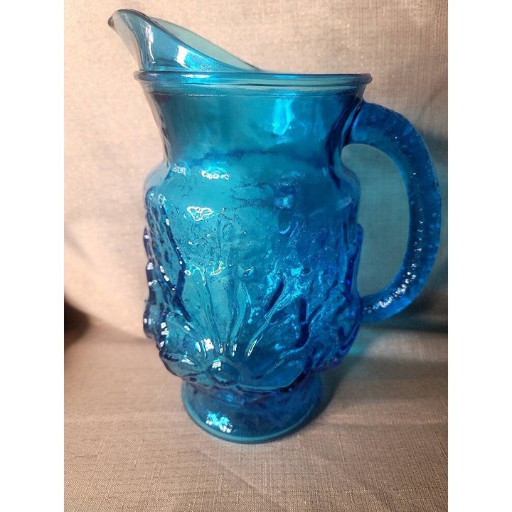 Vintage MCM Blue Pitcher