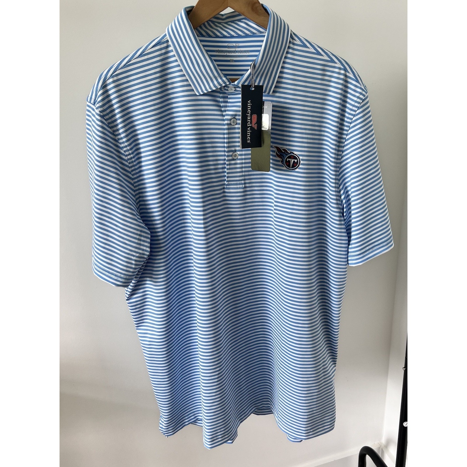 New VINEYARD VINES Tennessee Titans Sankaty Performance Golf Polo Shirt Navy XL