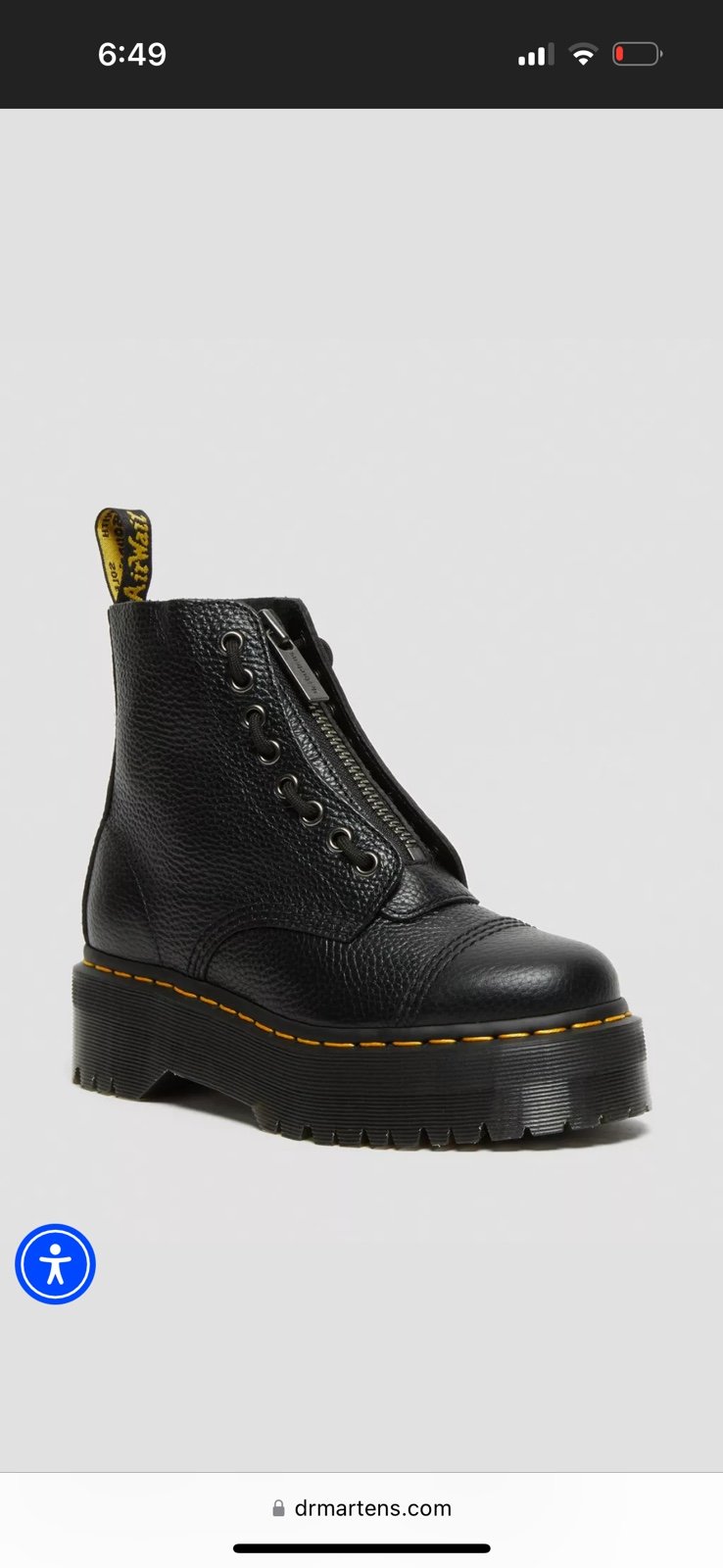 DR. MARTENS SINCLAIR MILLED NAPPA LEATHER PLATFORM BOOTS