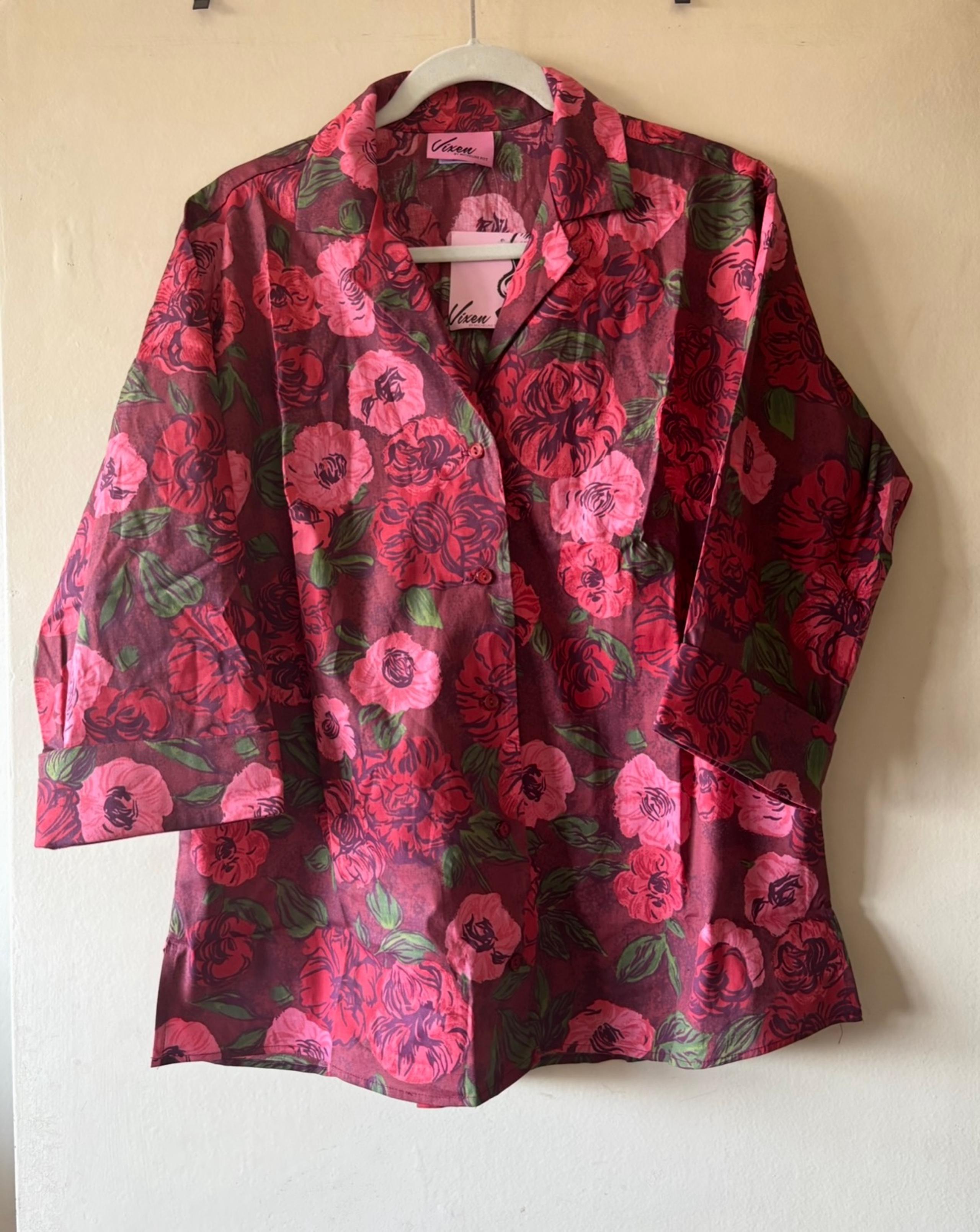 by Micheline Pitt Button Up Blouse - Vixen