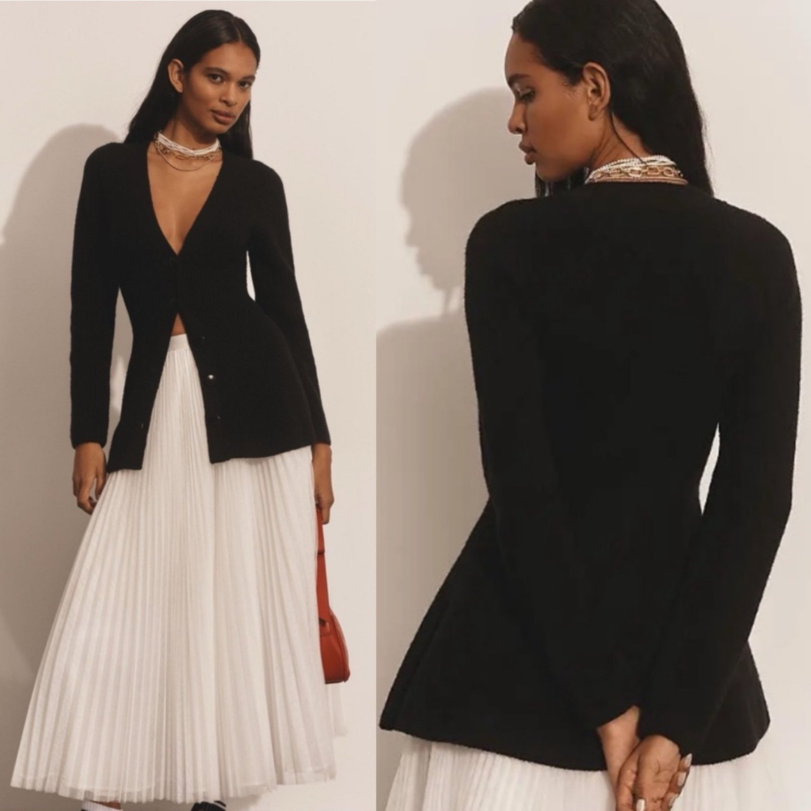 Anthropologie Maeve Hourglass Cardigan Sweater Black