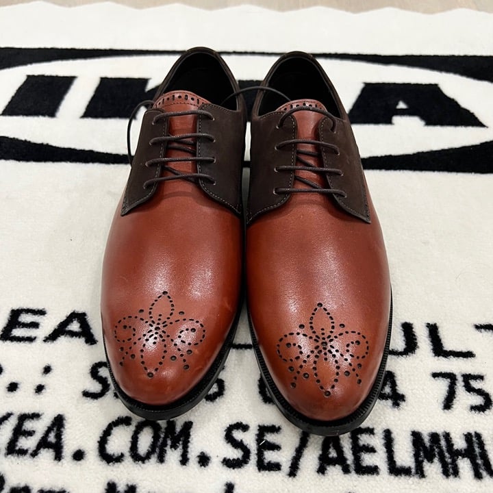 Marc Joseph New York Gold Collection Cognac Lace Up Leather Oxford Dress Shoes