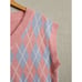 Vintage Argyle Sweater Vest Pink Blue White Size XXL