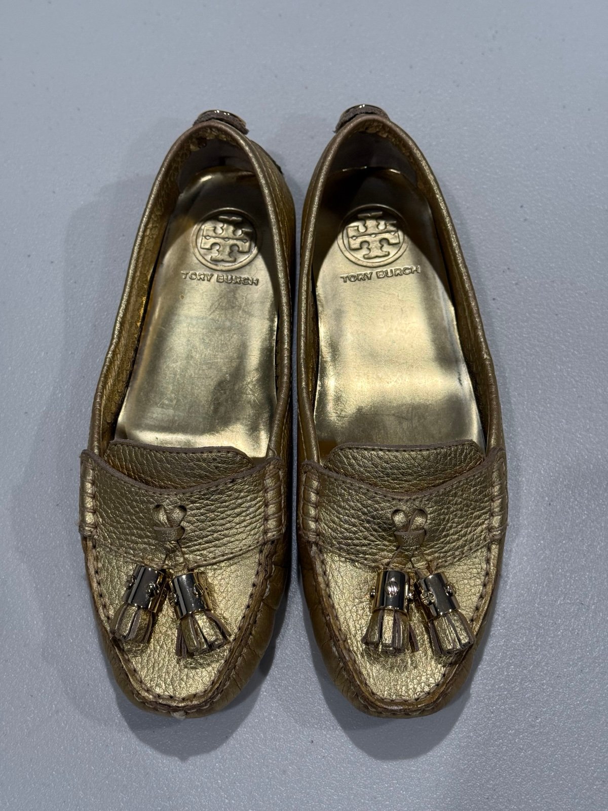Tory Burch Gold Flats Shoes