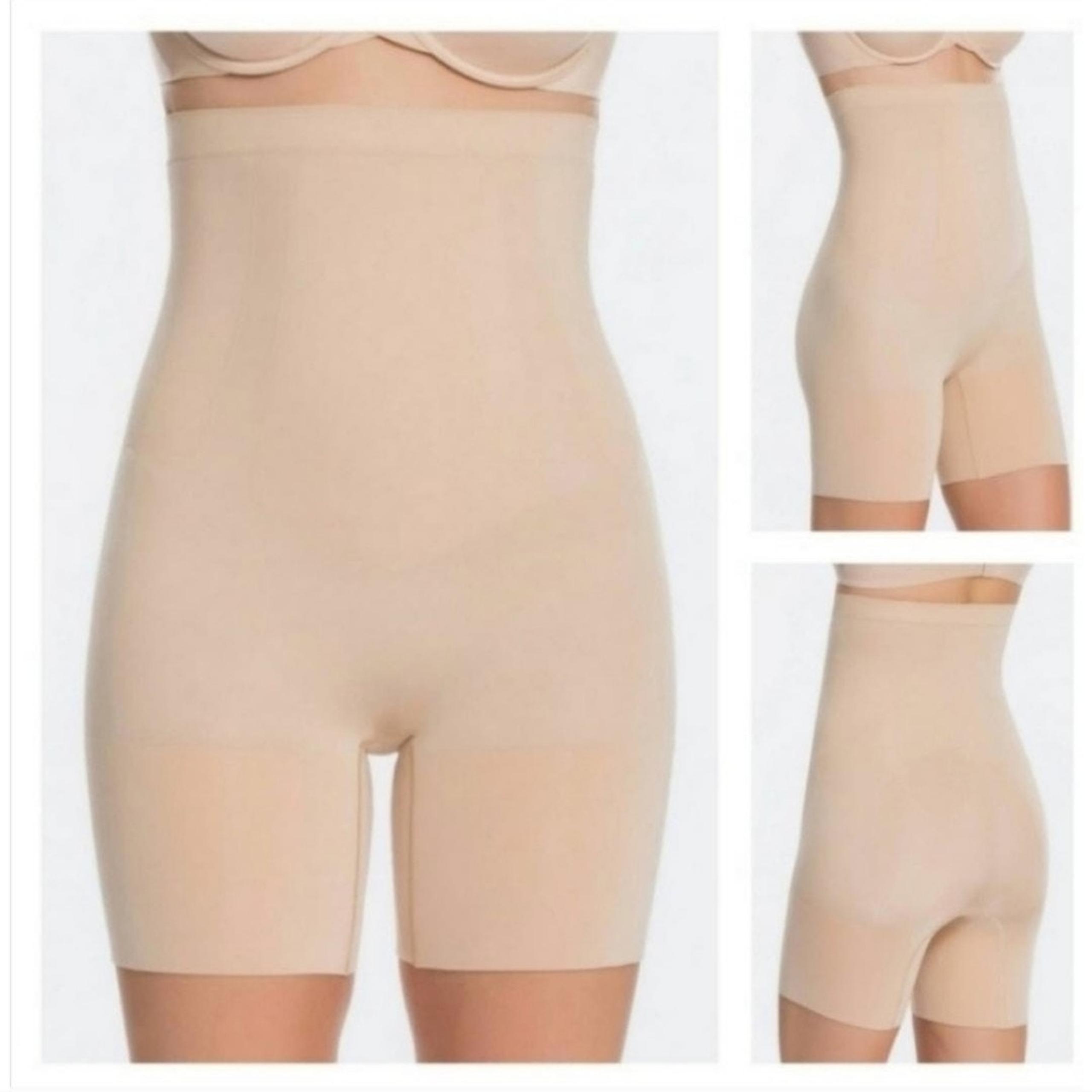 SPANX OnCore High-Waisted Mid-Thigh Short in Nude size Small 37083