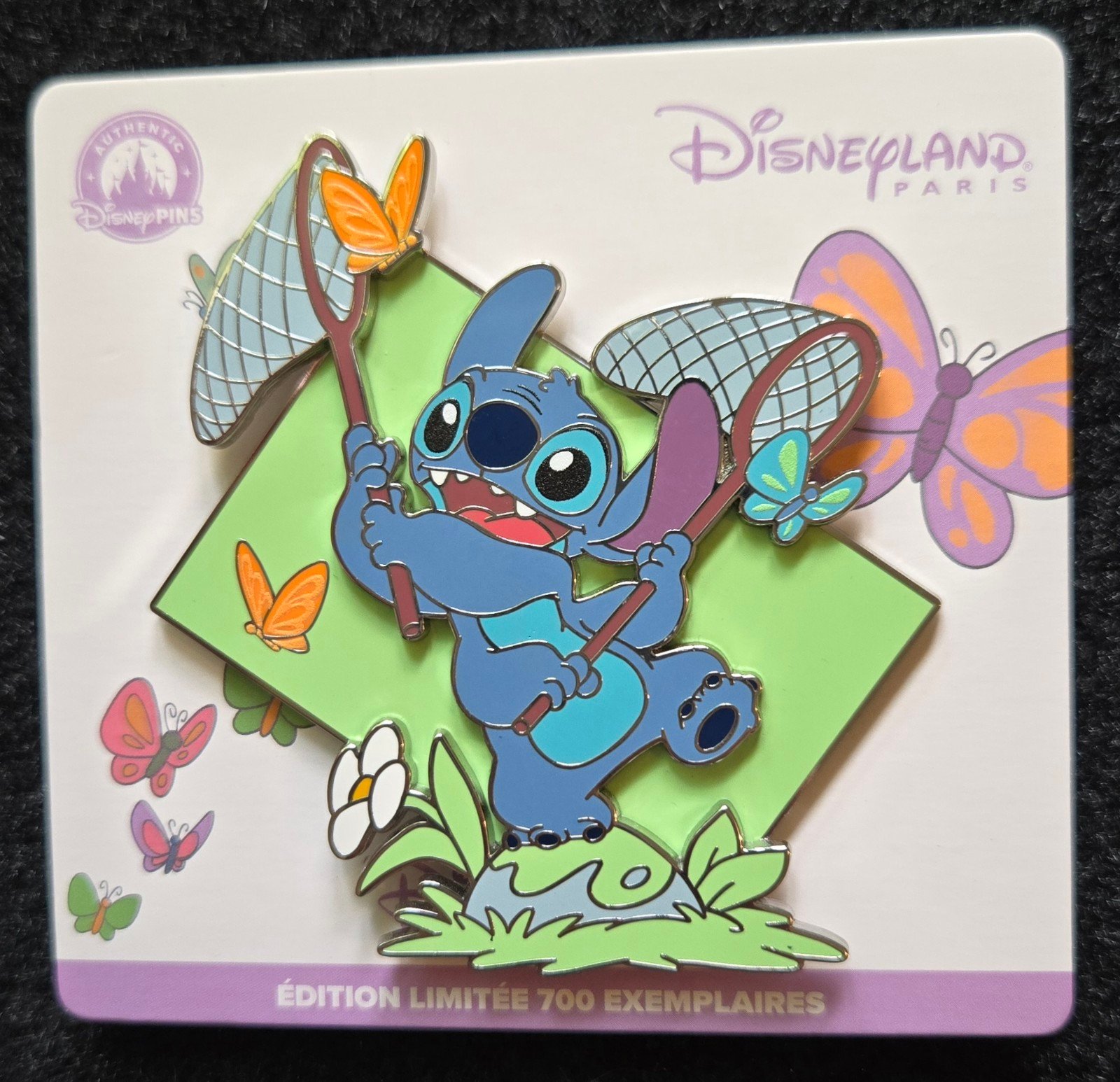 Disney pin Stitch with Butterflies Limited edition of 700 Disneyland Paris