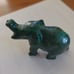 Carved malachite elephant