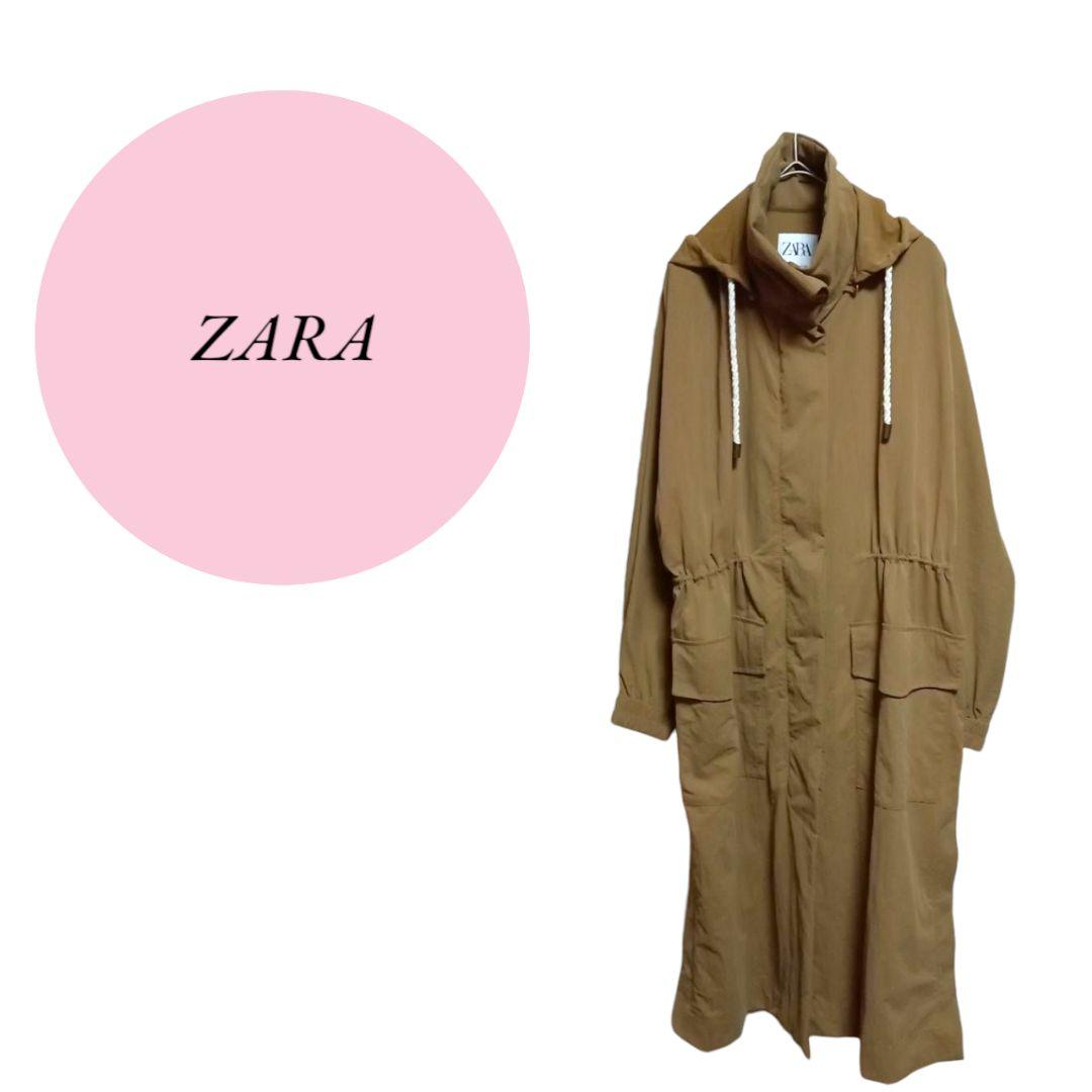 ## ZARA ♡ Long Coat ♡ Hooded ♡ Oversized with Belt 【S】 High Neck
