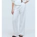 Madewell The Harlow Wide Leg Pant 100% Linen High Waist Trousers White Size 10T